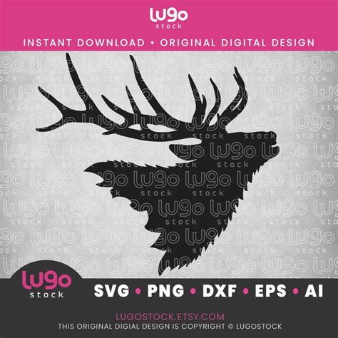 Bull Elk Silhouette Vector Clipart INSTANT DIGITAL - Etsy