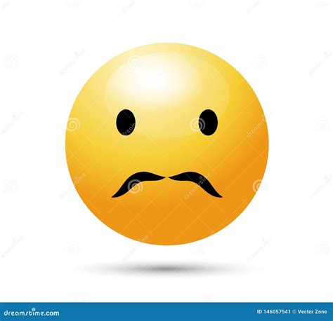 Sad Emoji. Wrong Emotion with Mustache Hurt Emoticon Stock Vector ...