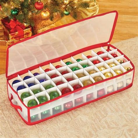 Clear Ornament Storage Box with Adjustable Dividers-80 count - Walmart.com