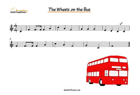 The Wheels on the Bus - sheets4brass