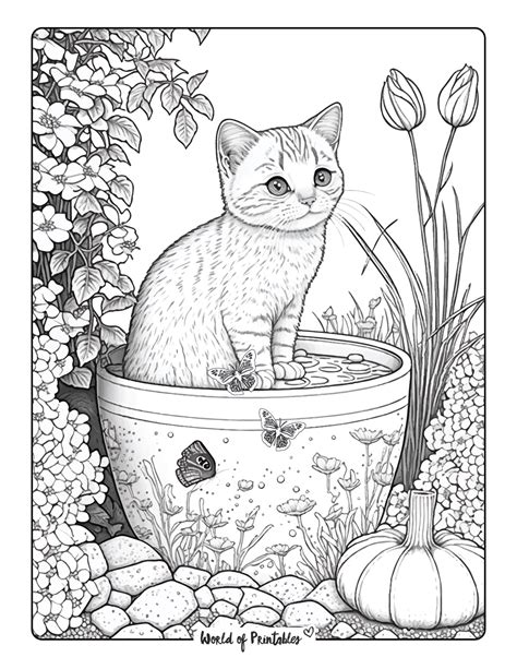 Printable Cat Coloring Pages Realistic