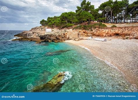 Verduela Beach, Pula Croatia, Croatia Rocky Beaches Stock Photography ...