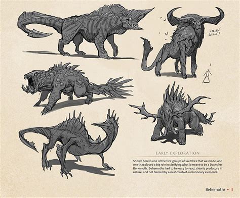 Some early behemoths concept from "The Art of Dauntless", amazing ...