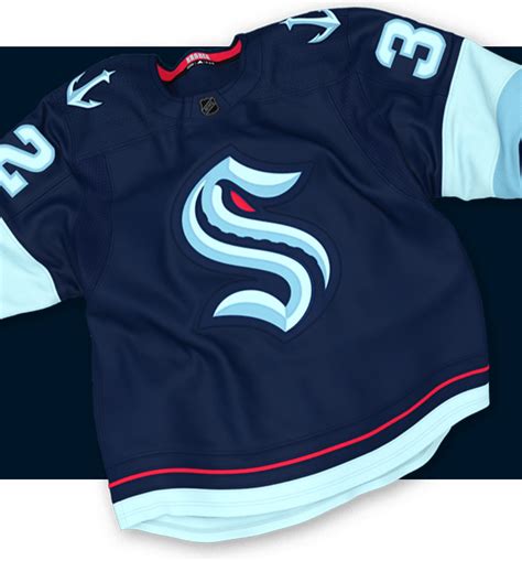 The new Seattle Kraken NHL hockey team jerseys and logo