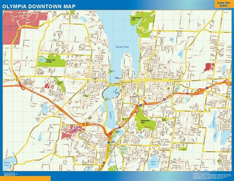 Olympia downtown wall map | Wall maps of countries of the World