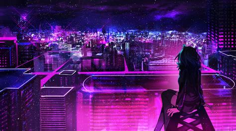 Neon Nights: 4K Ultra HD Anime Cityscape by tarbo