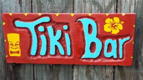 Tiki Bar Sign Handmade Tiki Bar Sign hand carved sign in | Etsy