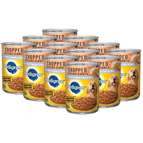 PEDIGREE Chopped Ground Dinner with Chicken, Beef & Liver Adult Canned ...