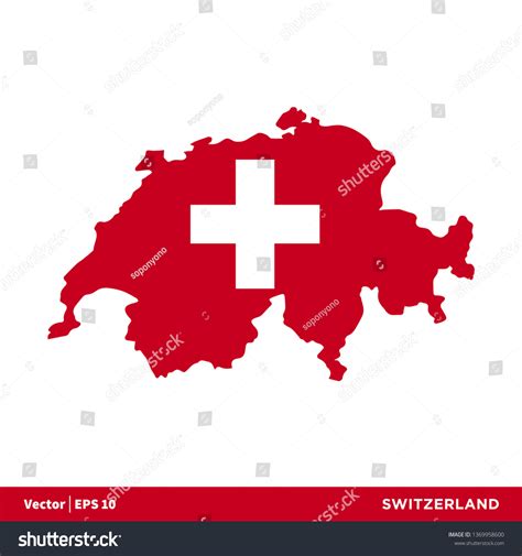 Switzerland Europe Countries Map Flag Vector Stock Vector (Royalty Free ...