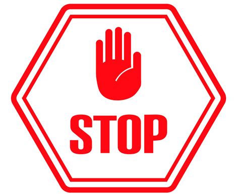 Red Hand Stop Sign clipart transparent - ClipartLib