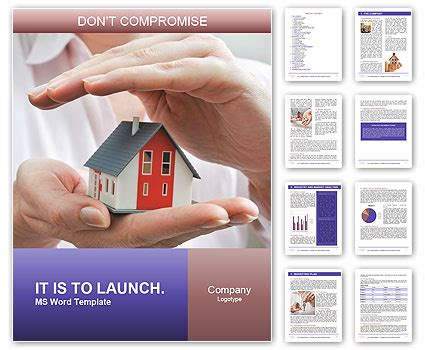 House Model Presentation: Showing Hands Holding Small Home Replica Word Template & Design ID ...