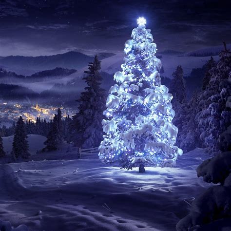 Blue And White Christmas Tree Wallpapers - Wallpaper Cave