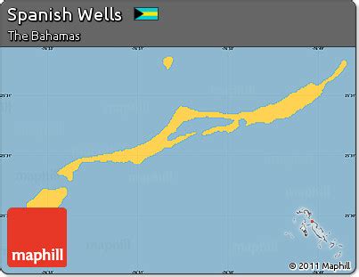 Free Savanna Style Simple Map of Spanish Wells