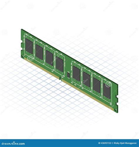 Isometric DDR3 RAM Vector Illustration Stock Vector - Illustration of memory, computer: 43693153