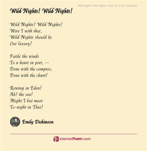 Wild Nights! Wild Nights! Poem by Emily Dickinson