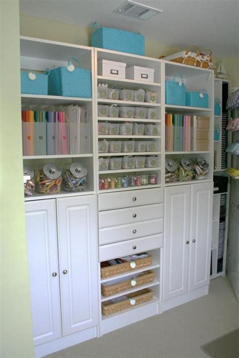 Cheap Craft Room Storage Cabinets Shelves Ideas 4 | Craft room storage, Craft room design, Dream ...