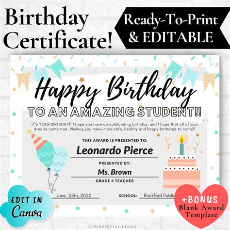 Editable Birthday Certificate - vrogue.co