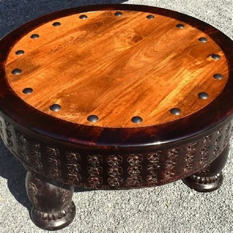 Teak Wood Brown Round Coffee Table at Rs 8000 | Round Coffee Table in ...