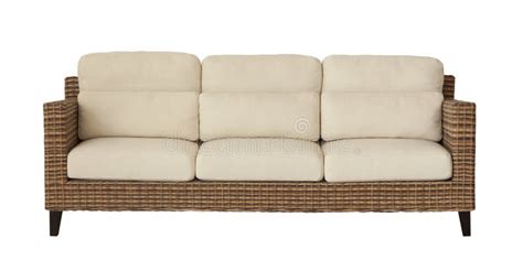 Rattan Sofa Isolated on White Stock Image - Image of decor, furniture: 39245667