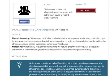 Water vapor is a greenhouse gas, but it is not a major driver of global ...