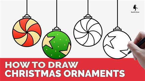 HOW TO DRAW CHRISTMAS ORNAMENTS EASY - YouTube