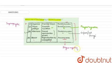 Alternara Sexual reproduction absent Deuteromycetes