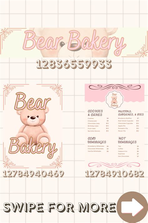 Bakery Menu Decal Bakery Menu Cafe Menu Design Bloxburg – NBKomputer