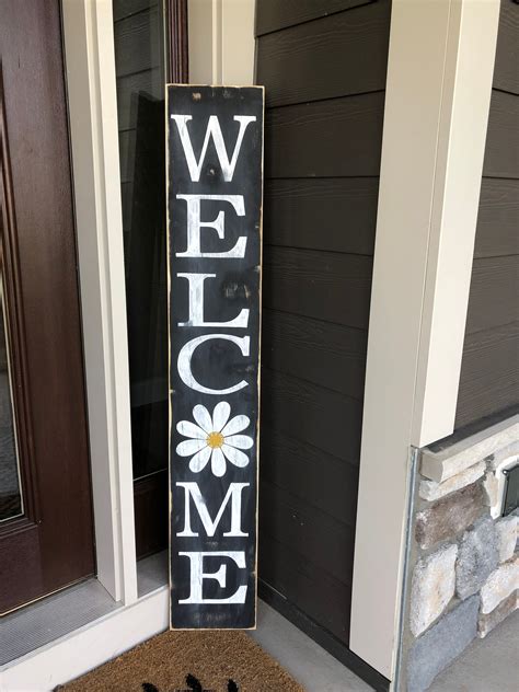 Welcome Sign. Vertical Welcome Porch Sign/ Front Door Welcome - Etsy