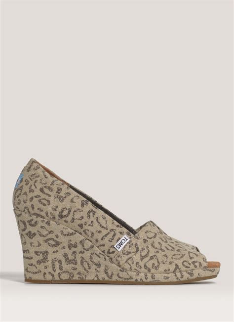 TOMS Leopard-print Wedges in Animal Print (Natural) - Lyst