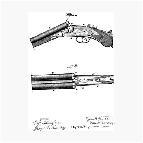 "Breech Loading Gun Vintage Patent Hand Drawing" Photographic Print by ...