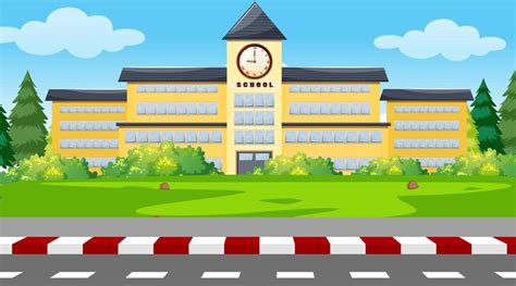 A school building background 669078 Vector Art at Vecteezy