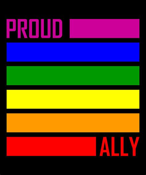 PROUD ALLY FLAG LGBT Pride Month LGBTQ Rainbow Digital Art by Tom Maerz Shop