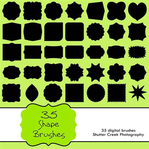 35 Shape Brushes- photoshop brushes. $13.95, via Etsy. | Graphic design photoshop, Photoshop ...