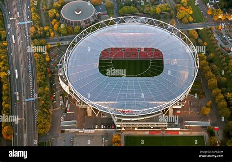 Aerial view, BayArena, formerly Ulrich Haberland Stadium, Bayer 04 ...