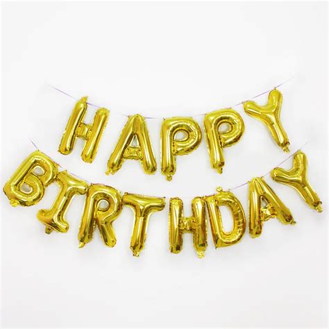 Happy Birthday Gold Helium Balloons - Rose Gold Metallic Happy Birthday Latex Balloons - Party ...