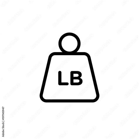 pound weight outlined vector icon. Modern simple isolated sign. Pixel perfect vector ...