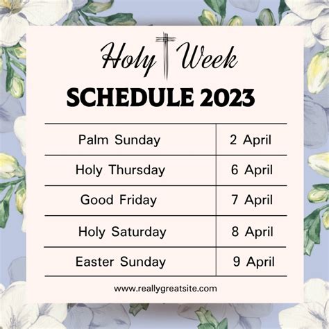 Easter holy week schedule 2023. Template | PosterMyWall