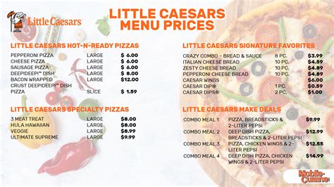 Updated Little Caesars Menu Prices + Hot-N-READY Items (2024)