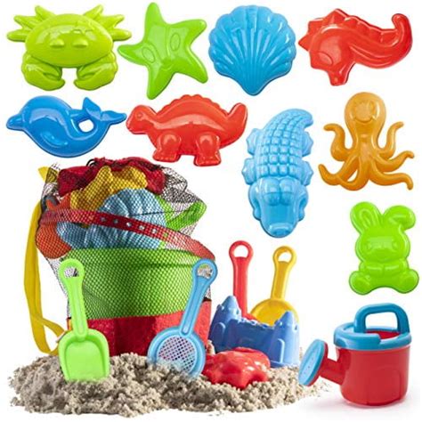 Prextex 19 Piece Beach Toys Sand, Sand Bucket, Bucket with Sifter ...