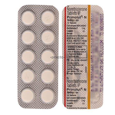 Primolut N 5 MG Tablet - Uses, Dosage, Side Effects, Price, Composition | Practo