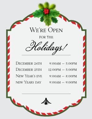 Holiday Hours Sign Template Free The Worst Advices We’ve Heard For ...