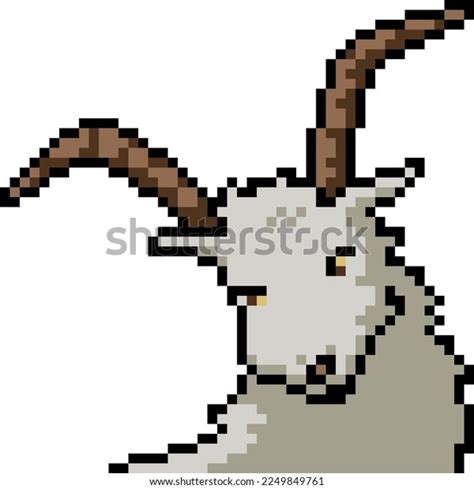 Pixel Art Goat Head Face Stock Vector (Royalty Free) 2249849761 | Shutterstock