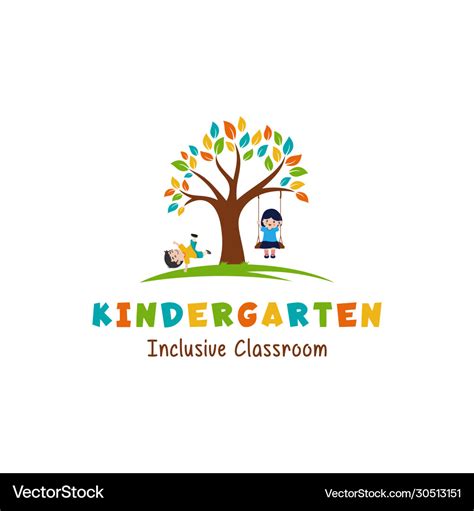 Kindergarten logo template Royalty Free Vector Image