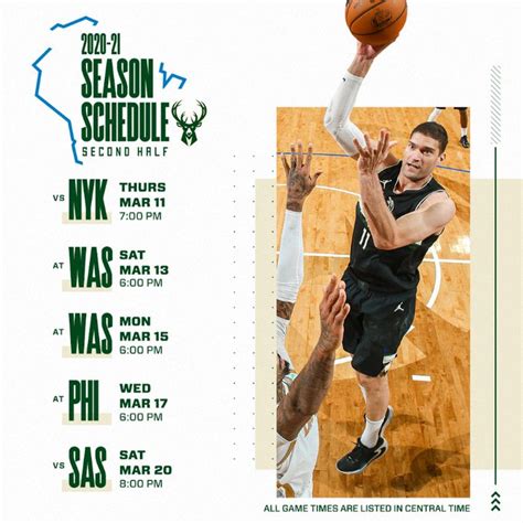 NBA: Milwaukee Bucks 2020-21 Second Half Schedule Announced