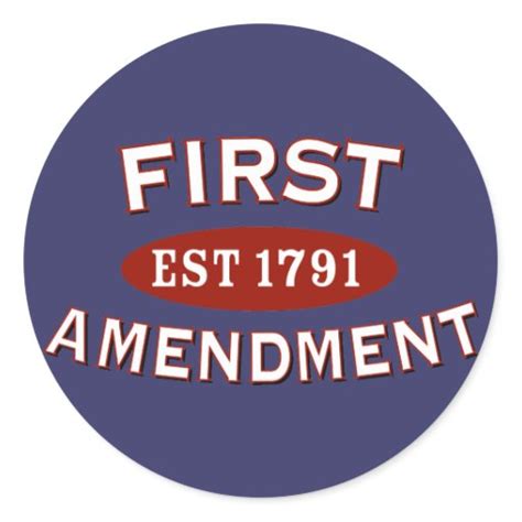 First Amendment Classic Round Sticker | Zazzle