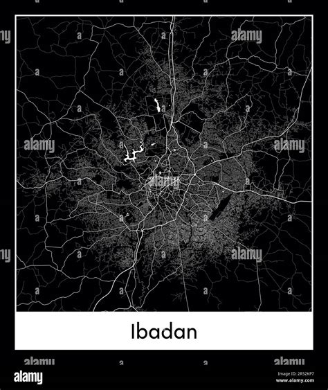 Minimal city map of Ibadan (Nigeria Africa Stock Vector Image & Art - Alamy