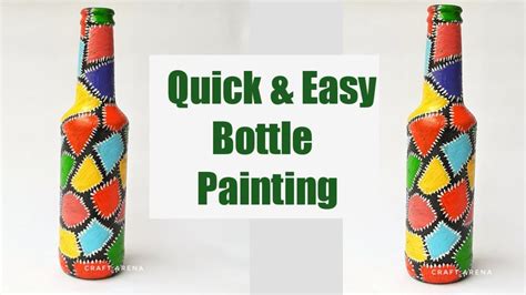 Bottle Painting l Easy Bottle Painting Ideas l Upcycle Glass Bottle l Bottle Art - YouTube