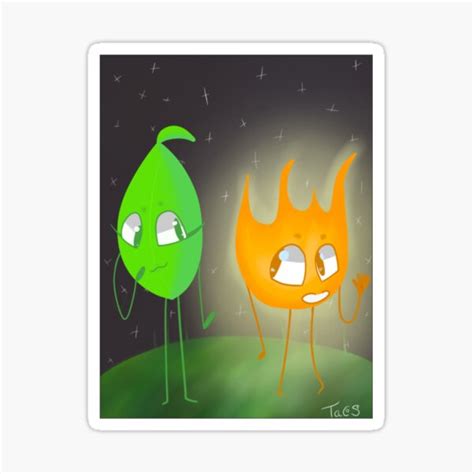 "Firey and Leafy - Bfb" Sticker for Sale by ToriNeko | Redbubble