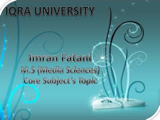 PPT - IQRA UNIVERSITY PowerPoint Presentation, free download - ID:2766873