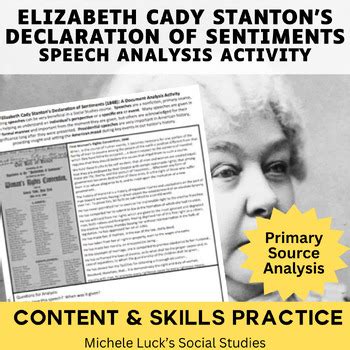 Elizabeth Cady Stanton Declaration of Sentiments Document Analysis